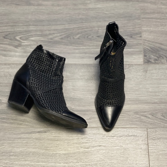 Sam Edelman Shoes - Sam Edelman Elita Black Woven Cap Toe Booties